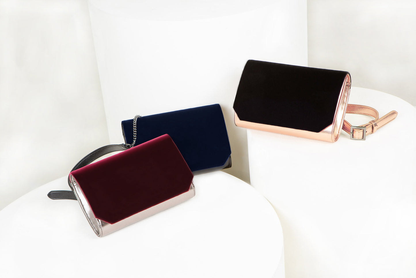 VLLR Clutch (Blue Velvet & Black)