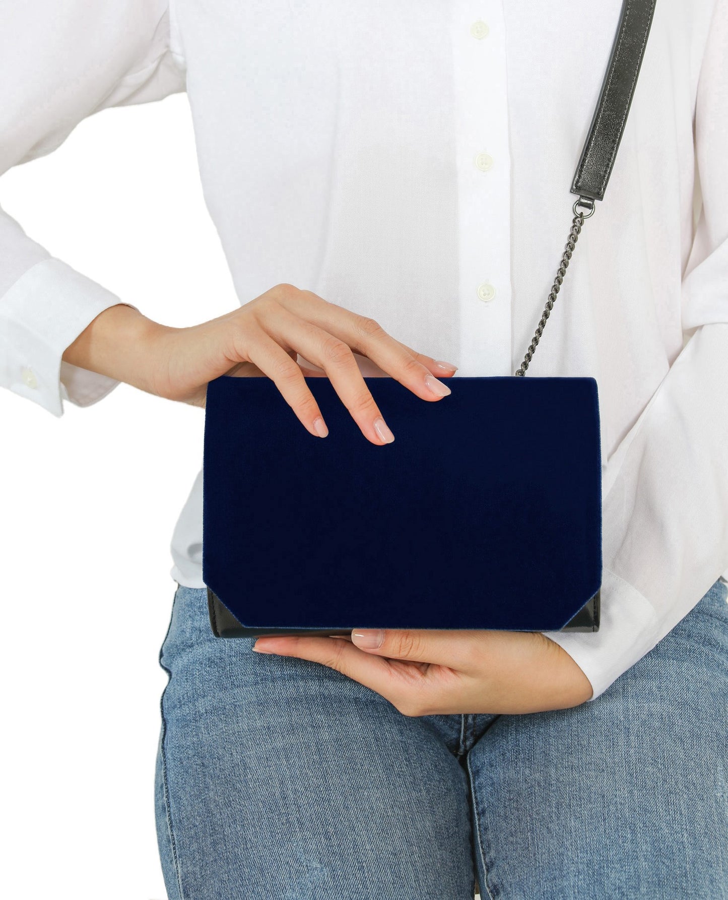 VLLR Clutch (Blue Velvet & Black)