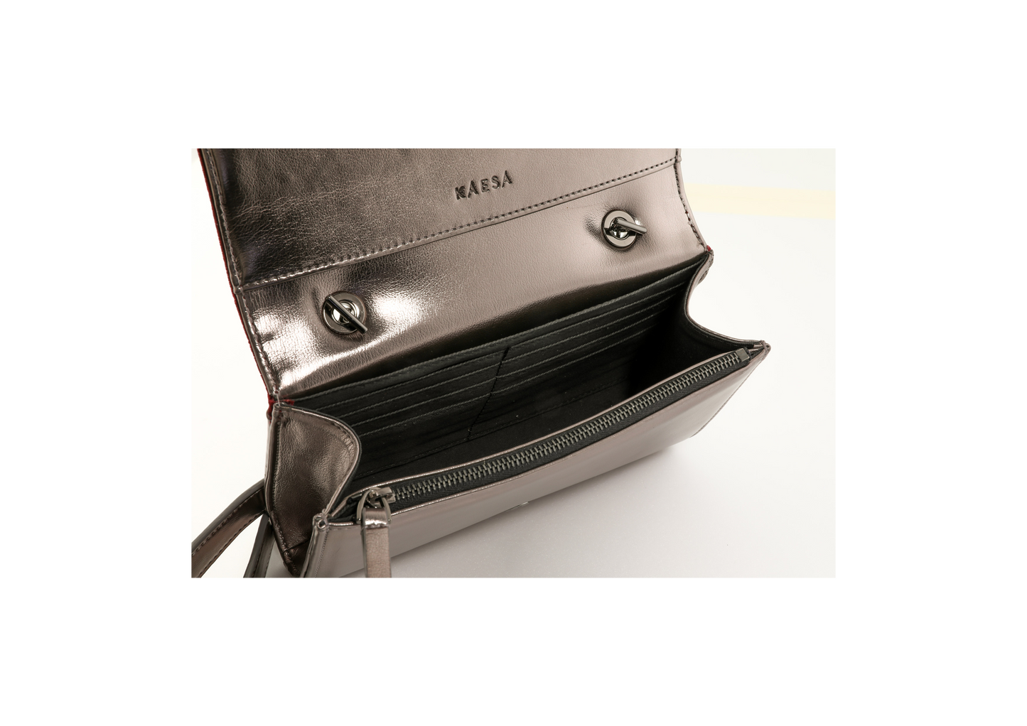 VLLR Clutch (Red Velvet & Dark Silver)