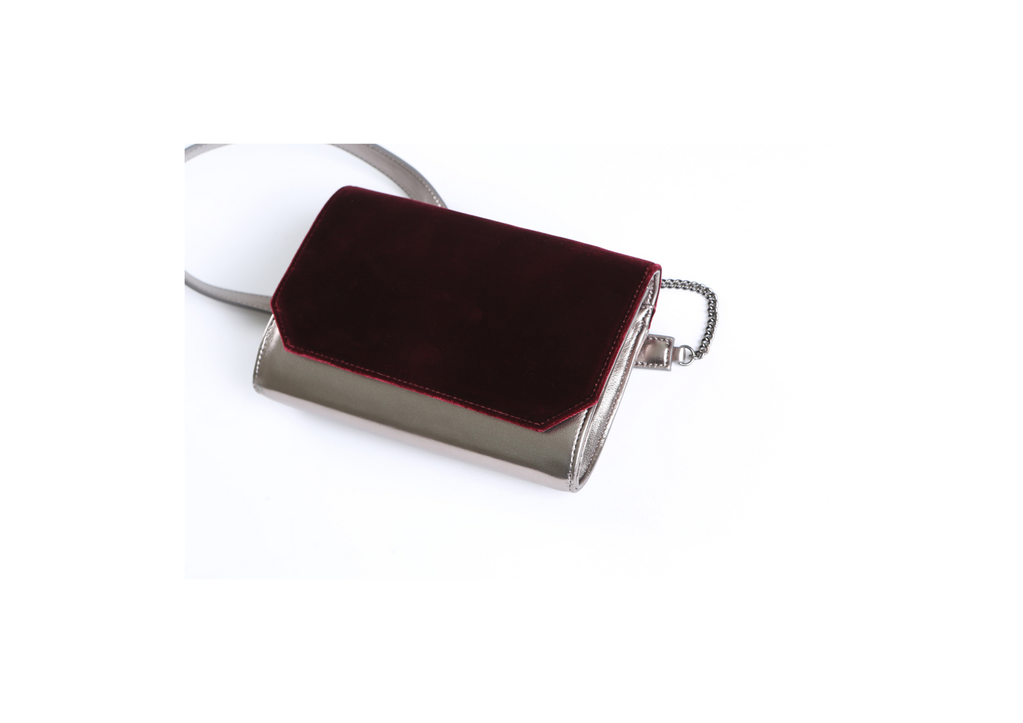 VLLR Clutch (Red Velvet & Dark Silver)