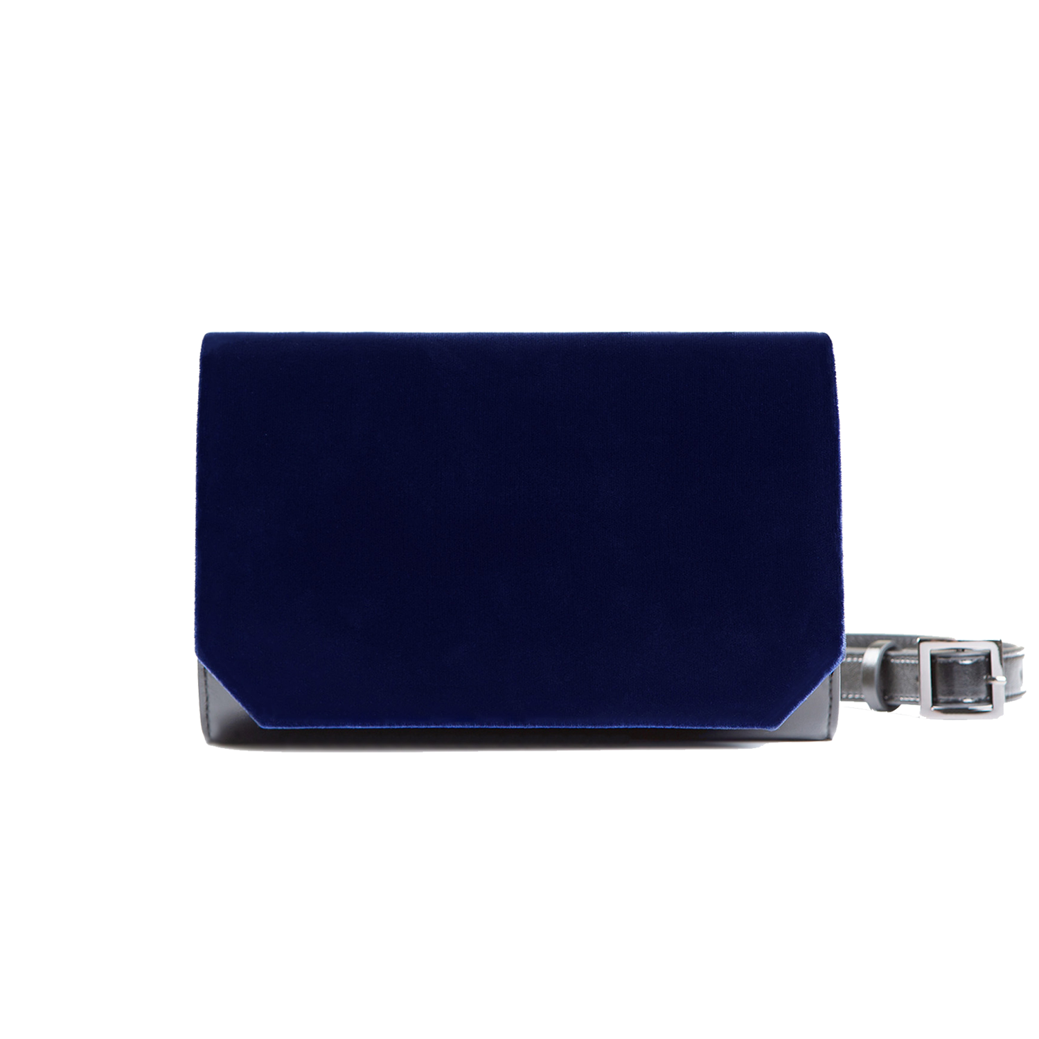 Blue velvet clutch sales