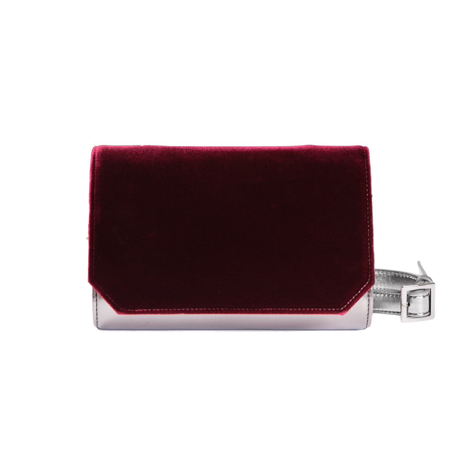 Deep red top clutch bag