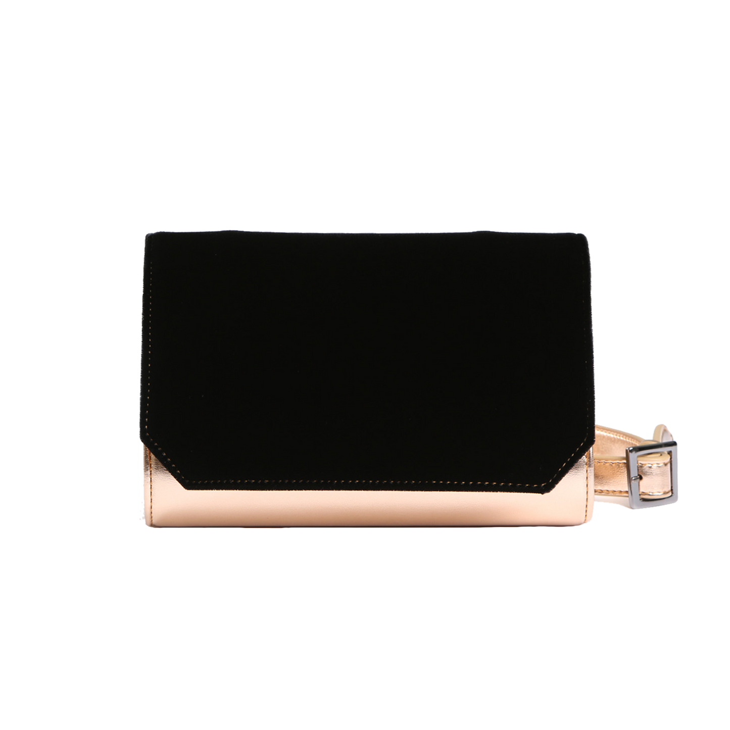 VLLR Clutch (Black Velvet & Rose Gold)